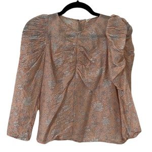 Ulla Johnson blouse light pink with white floral print